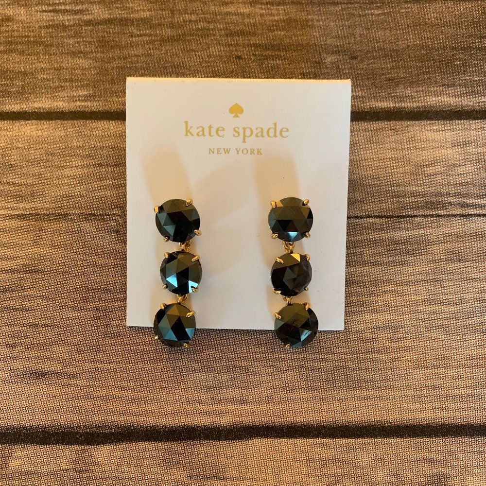 KATE SPADE Dangle Black + Gold Earrings